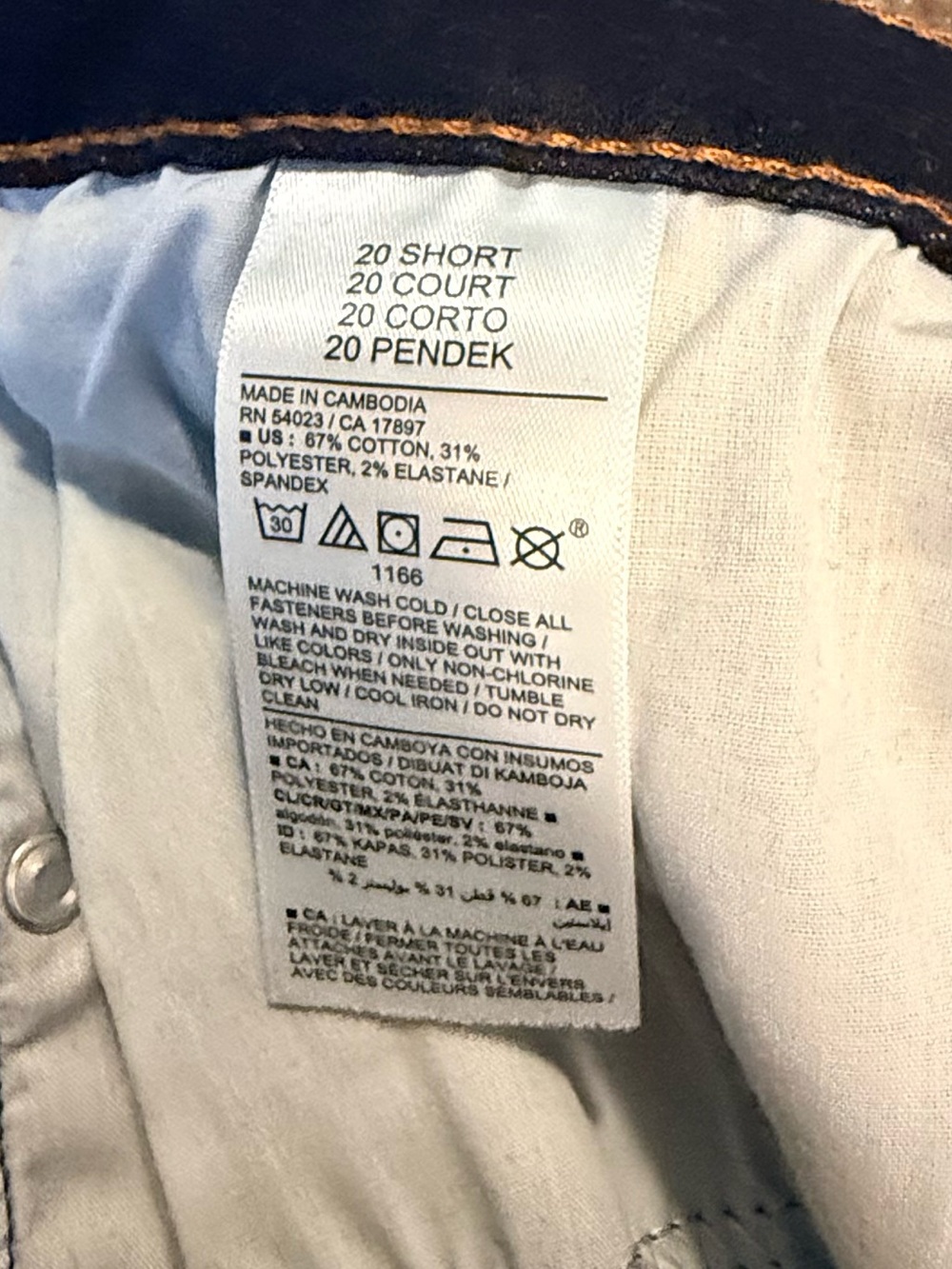 Old Navy Power Slim Straight Jeans Dark Wash Stretch Cropped Denim Short - Picture 7 of 8